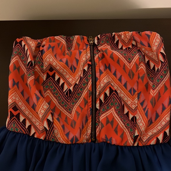 Multicolor Strapless Dress - Picture 3 of 3